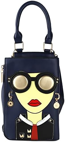 Eye-Catching 3D Lips And Sunglasses Satchel: Trendy Crossbody Clutch with Elegant Top Handle - Unique Shoulder Handbag