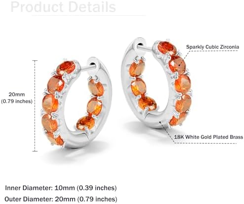 18K Gold Plated Diamond Hoop Earrings - CZ Huggie Earrings