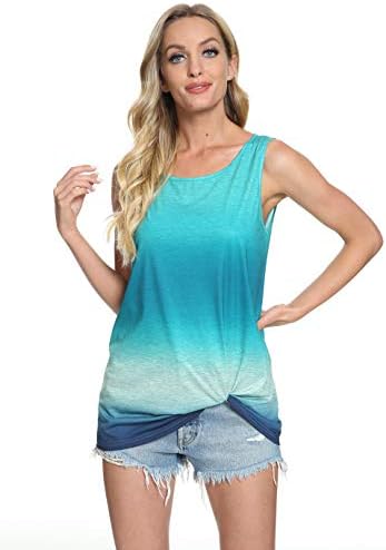 Twist Knot Tank Tops - Casual Sleeveless Flowy Tunics