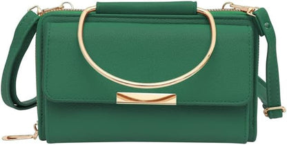 Chic Top Handle Wristlet Clutch Wallet: Compact Crossbody Phone Purse for On-the-Go Style