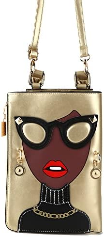 Eye-Catching 3D Lips And Sunglasses Satchel: Trendy Crossbody Clutch with Elegant Top Handle - Unique Shoulder Handbag