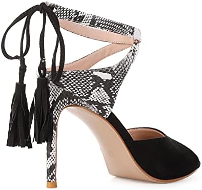 Chic Tassel-Embellished Stiletto Heels with Sexy Cross Strap Design