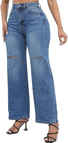 Stretchy Casual Distressed Skinny Jeans - Stylishly Ripped and Comfortable Denim Pants