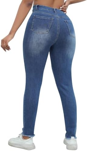 Stretchy Casual Distressed Skinny Jeans - Stylishly Ripped and Comfortable Denim Pants