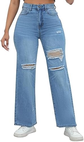 Stretchy Casual Distressed Skinny Jeans - Stylishly Ripped and Comfortable Denim Pants