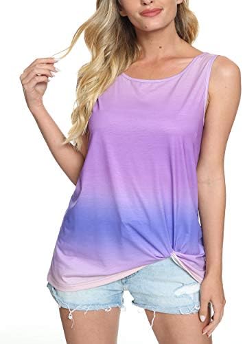 Twist Knot Tank Tops - Casual Sleeveless Flowy Tunics