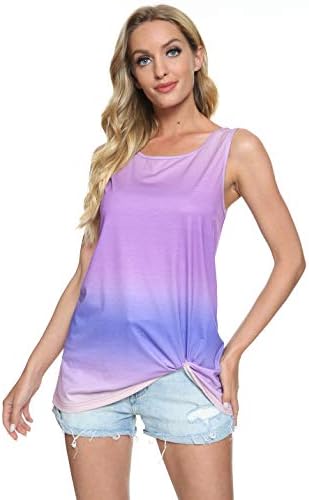 Twist Knot Tank Tops - Casual Sleeveless Flowy Tunics