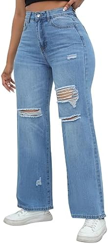 Stretchy Casual Distressed Skinny Jeans - Stylishly Ripped and Comfortable Denim Pants