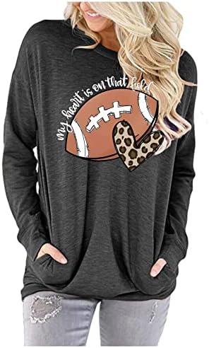 Football & Heart Game Day T-Shirt Cute Long Sleeve Sweatshirt-Free Shipping