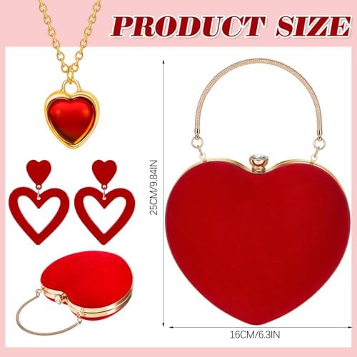 Timeless Elegant Heart-Shaped Collection - Purse and Jewelry Set for Women, Ideal for Any Occasion