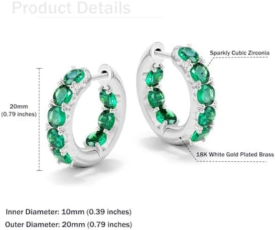 18K Gold Plated Diamond Hoop Earrings - CZ Huggie Earrings