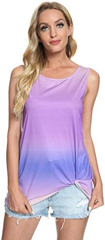 Twist Knot Tank Tops - Casual Sleeveless Flowy Tunics