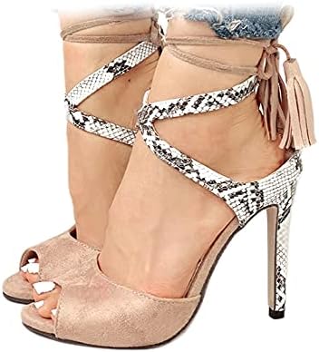 Chic Tassel-Embellished Stiletto Heels with Sexy Cross Strap Design