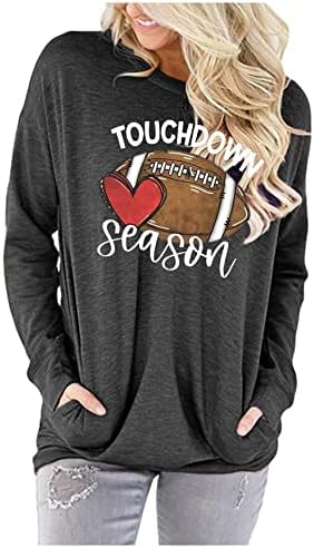 Football & Heart Game Day T-Shirt Cute Long Sleeve Sweatshirt-Free Shipping