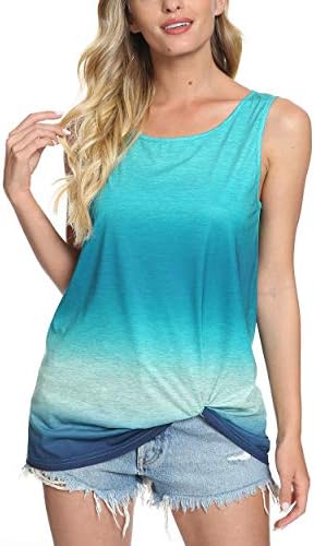 Twist Knot Tank Tops - Casual Sleeveless Flowy Tunics