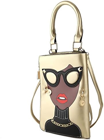 Eye-Catching 3D Lips And Sunglasses Satchel: Trendy Crossbody Clutch with Elegant Top Handle - Unique Shoulder Handbag