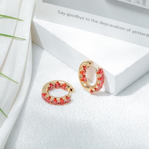 18K Gold Plated Diamond Hoop Earrings - CZ Huggie Earrings