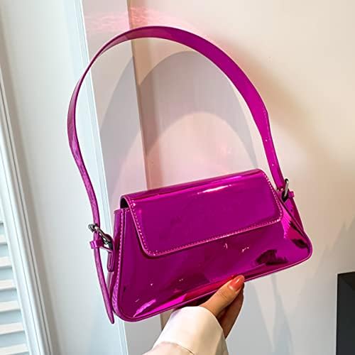 Chic Trendy Glossy Top Handle Shoulder Bag Satchel