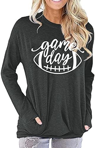 Football & Heart Game Day T-Shirt Cute Long Sleeve Sweatshirt-Free Shipping