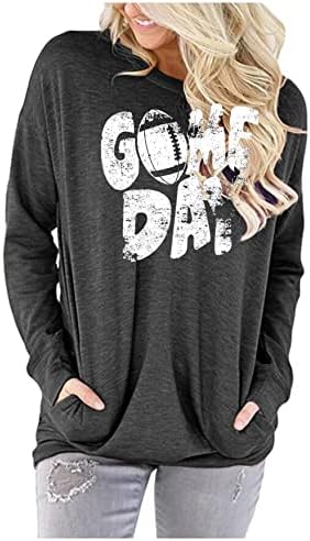 Football & Heart Game Day T-Shirt Cute Long Sleeve Sweatshirt-Free Shipping