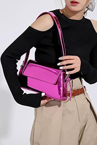 Chic Trendy Glossy Top Handle Shoulder Bag Satchel