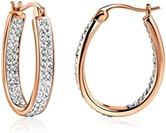 18K Gold Plated Inside Out Crystal Hoop Earrings