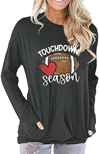 Football & Heart Game Day T-Shirt Cute Long Sleeve Sweatshirt-Free Shipping