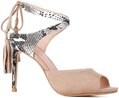 Chic Tassel-Embellished Stiletto Heels with Sexy Cross Strap Design