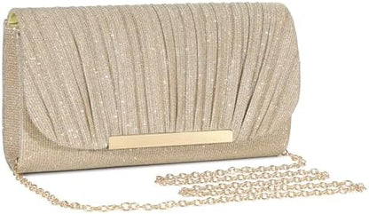 Elegant Sequin and Satin Crossbody Handbag Clutch: Ideal for Weddings, Proms, and Special Events