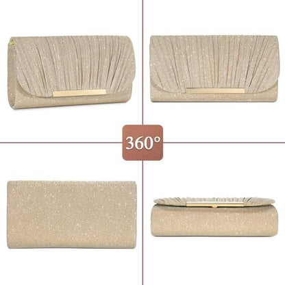 Elegant Sequin and Satin Crossbody Handbag Clutch: Ideal for Weddings, Proms, and Special Events