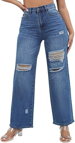 Stretchy Casual Distressed Skinny Jeans - Stylishly Ripped and Comfortable Denim Pants