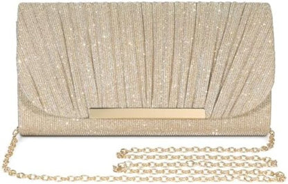 Elegant Sequin and Satin Crossbody Handbag Clutch: Ideal for Weddings, Proms, and Special Events