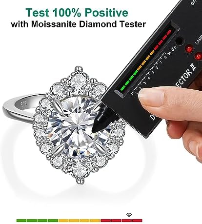 Moissanite Rings, 1.2/2 CT D Color VVS1 Lab Created Diamond Engagement, Promise  Rings 18K White Yellow Gold Vermeil Knife Edge 925 Sterling Silver