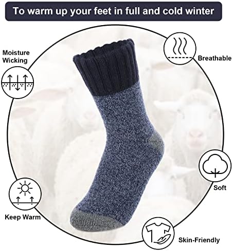 Warm Wool Blend Unisex Winter Socks for Cold Weather Comfort