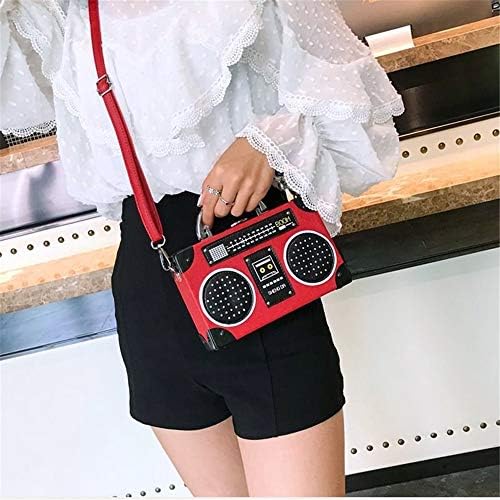 Vintage Radio Charm: Women's Clip Clasp Crossbody Bag – A Nostalgic Fashion Statement