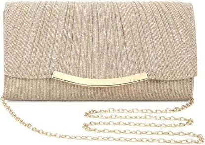 Elegant Sequin and Satin Crossbody Handbag Clutch: Ideal for Weddings, Proms, and Special Events