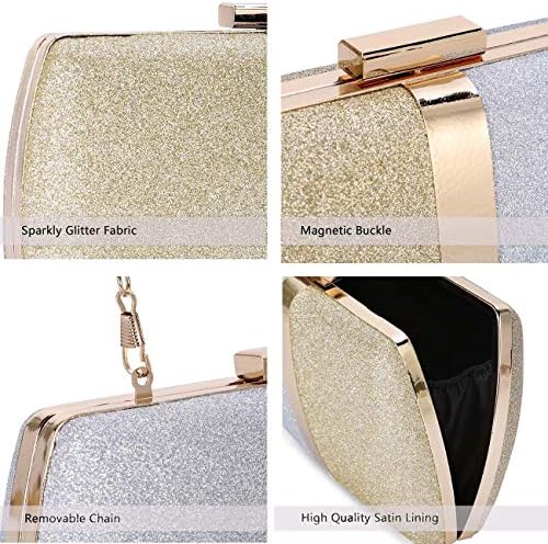 Elegant Three-Tone Glitter Clutch Handbag: Perfect For Prom, Weddings and Evening Galas