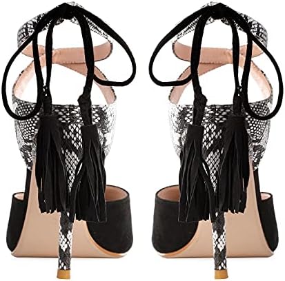 Chic Tassel-Embellished Stiletto Heels with Sexy Cross Strap Design