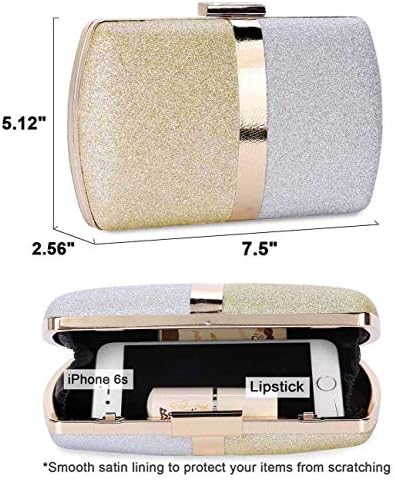 Elegant Three-Tone Glitter Clutch Handbag: Perfect For Prom, Weddings and Evening Galas