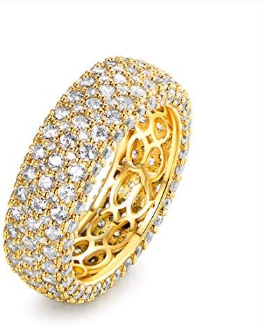 Women’s 18k Gold Plated Cubic Zirconia Wide Eternity Ring