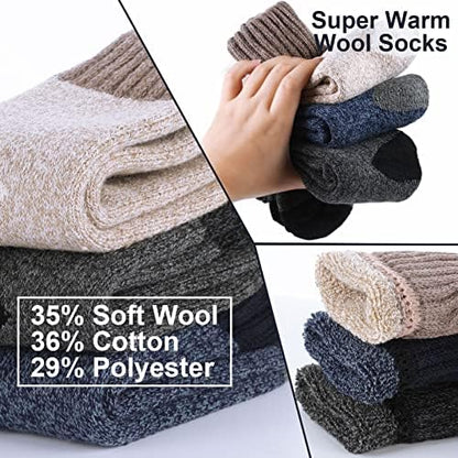 Warm Wool Blend Unisex Winter Socks for Cold Weather Comfort