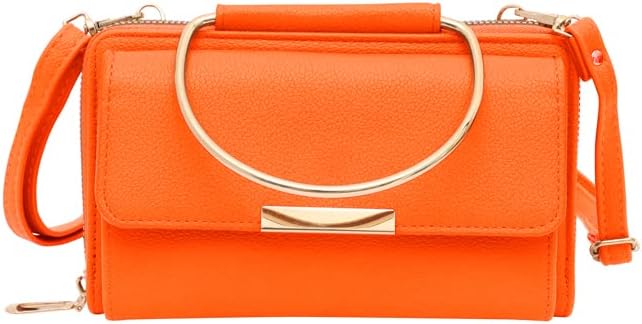 Chic Top Handle Wristlet Clutch Wallet: Compact Crossbody Phone Purse for On-the-Go Style