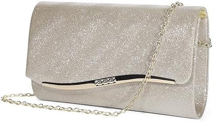 Elegant Sequin and Satin Crossbody Handbag Clutch: Ideal for Weddings, Proms, and Special Events