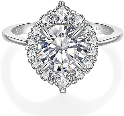 Moissanite Rings, 1.2/2 CT D Color VVS1 Lab Created Diamond Engagement, Promise  Rings 18K White Yellow Gold Vermeil Knife Edge 925 Sterling Silver