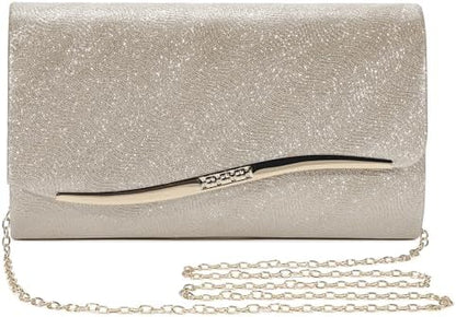 Elegant Sequin and Satin Crossbody Handbag Clutch: Ideal for Weddings, Proms, and Special Events