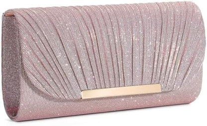 Elegant Sequin and Satin Crossbody Handbag Clutch: Ideal for Weddings, Proms, and Special Events