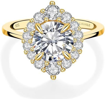 Moissanite Rings, 1.2/2 CT D Color VVS1 Lab Created Diamond Engagement, Promise  Rings 18K White Yellow Gold Vermeil Knife Edge 925 Sterling Silver