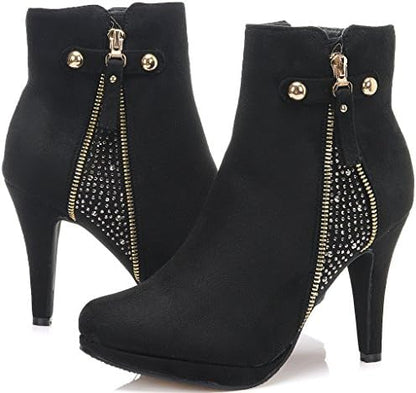 Sleek and Sultry: Women's High Heel Platform Ankle Booties