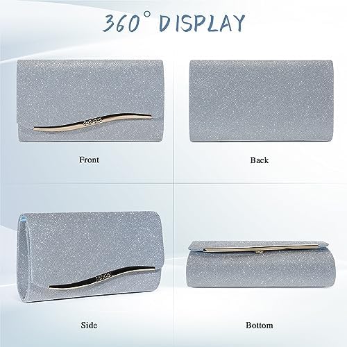 Elegant Sequin and Satin Crossbody Handbag Clutch: Ideal for Weddings, Proms, and Special Events