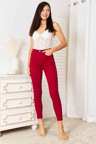 Flattering High-Waist Skinny Jeans with Tummy Control - Full Size Range